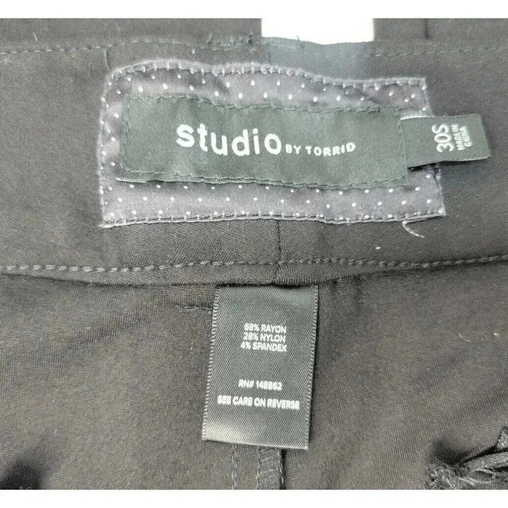 TORRID “STUDIO” BLACK WIDE LEG PONTE PANTS PLUS SIZE 30S, INSEAM 31” - Picture 2 of 5
